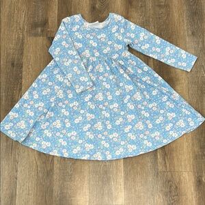 Stitchy Fish,Floral Blue Kids Dress
